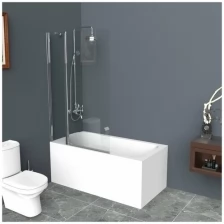 Шторка для ванны BelBagno Uno V-11-90/150-C-Cr