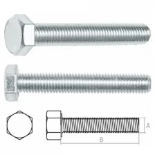 Болт М16х60 мм шестигр., цинк, кл.пр. 5.8, DIN 933 (5 кг) STARFIX (SMV1-23513-5)