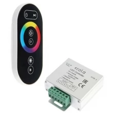 Ecola LED strip RGB RF controller 18A 216W 12V (432W 24V) с кольцевым сенсорным черным радиопультом