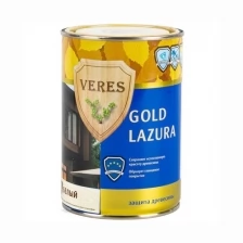 Декоративная пропитка для дерева Veres Gold Lazura №12, глянцевая, 0,9 л, белая