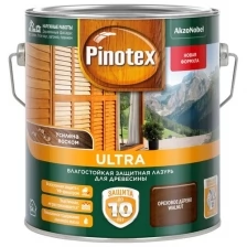 Лазурь с воском для защиты древесины Pinotex Ultra, полуглянцевая (9л) ореховое дерево