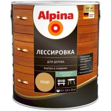 Лазурь лессирующая для дерева Alpina (2,5л) черный