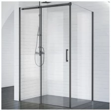 Душевой уголок BelBagno Acqua 140х90 ACQUA-AH-1-140/90-C-NERO профиль Черный стекло прозрачное