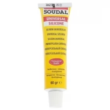 Герметик Soudal, силиконовый, универсальный, бесцветный, 60 гр 1262725