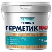 Герметик для дерева Cemmix Теплый шов Акриловый Сосна, 15 кг