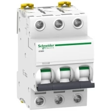 iC60N 3P 10А Автоматический выключатель 3-полюсный, 10А, 6кА (хар-ка B) Schneider Electric, A9F78310